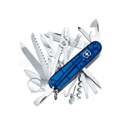 Couteau suisse Victorinox Swisschamp bleu translucide