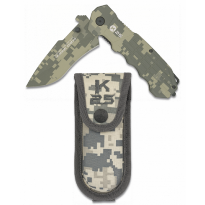 Couteau militaire pliable camouflage lame 9.3 