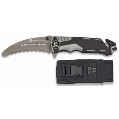 Couteau pliable K25 Professional rescue lame 9.5 cm gris
