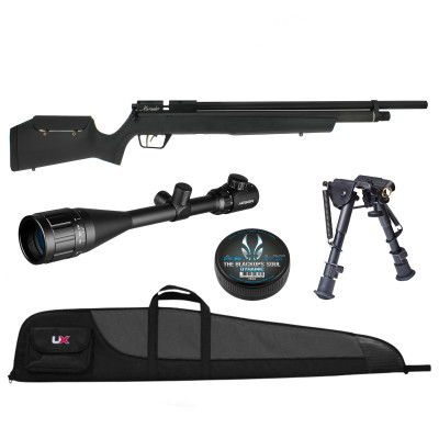 Pack carabine Benjamin Marauder synthétique PCP cal. 5.5mm 43 joules + lunette de visée 6-24X50 + bipied aluminium