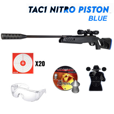 Pack carabine Swiss Arms TAC1 blue Nitro piston 19.9 joules - cal. 4.5 mm