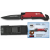 Couteau pliable rouge K25 avec lampe intégrée lame 9 cm